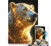 Puzzle de 1000 pièces pour Adolescents Ours Polaire doré, Jeu Relaxant, défi Stimulant, Cadeau d'anniversaire Original 38x52cm