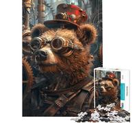 Puzzle de 1000 pièces pour Adolescents Ours Steampunk Activités ludiques et Amusantes à la Maison Décoration Parfaite Jouet Anti-Stress Convient aux 14 Ans et Plus (38x52cm)