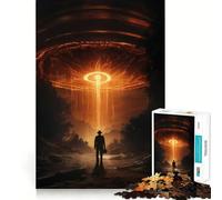 Puzzle de 1000 pièces pour Adolescents OVNI, enlèvement Extraterrestre, découpage précis, Jeu cognitif Amusant, Divertissement pour Les Temps Morts, décoration de Noël pour la Maison (50x75cm)