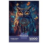 Puzzle De 1000 Pièces pour Adolescents Owl's Cosmic Dreamcatcher Puzzle Adulte Jeu Manuel D'assemblage De Motifs Idéal comme Cadeau 52x38cm/1000pcs