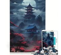 Puzzle de 1000 pièces pour Adolescents Pagodes japonaises dans Un Paysage Brumeux, Jeu Manuel, activités Amusantes à la Maison, Collection d'artistes, Beaux-Arts 38x26cm