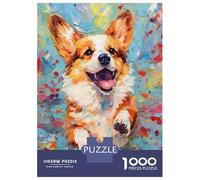 Puzzle De 1000 Pièces pour Adolescents Palette Corgi Dog Painting Puzzles pour Adolescents - Jeu Manuel - Une Œuvre d'art - Cadeaux Uniques pour Un Anniversaire Ou Noël 70x50cm/1000pcs