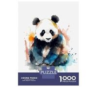 Puzzle de 1000 pièces pour adolescents Panda aquarelle jouet puzzle décoration murale pour plaisir en famille cadeaux uniques pour anniversaire et Noël 52 x 38 cm/1000 pièces
