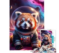 Puzzle de 1000 pièces pour Adolescents Panda Explorateur de l'espace Puzzles pour Adultes Jeux Amusants Niveau de difficulté Difficile Cadeau d'anniversaire ou de Noël (Taille 38x26cm)