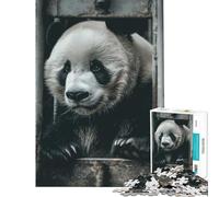 Puzzle de 1000 pièces pour Adolescents Panda Mignon en Prison Jeu Amusant et Stimulant Cadeau d'anniversaire pour Toute la Famille (38x26cm)