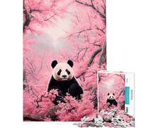 Puzzle de 1000 pièces pour Adolescents Panda Perdu dans Les cerisiers en Fleurs Difficile et Stimulant pour Femmes et Jeux Amusants à partir de 14 Ans 38x26cm