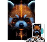 Puzzle de 1000 pièces pour Adolescents Panda Roux avec Lignes Lumineuses Puzzle Animalier pour Adolescents Décoration Murale Course de Vitesse Manuelle Aide à l'exercice cérébral (Dimensions 38x26cm)