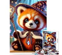 Puzzle de 1000 pièces pour Adolescents Panda Roux Magicien Décoration Magique pour la Maison Idée Cadeau Jeu éducatif pour développer la motricité Fine et Le Cerveau Dimensions 38x52cm