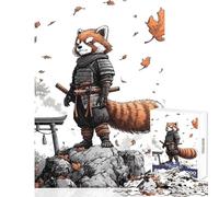 Puzzle de 1000 pièces pour Adolescents Panda Roux samouraï au Sommet d'une Montagne Jeu à Monter soi-même Idée Cadeau Jeu éducatif et Relaxant Dimensions 50x75cm