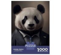 Puzzle De 1000 Pièces pour Adolescents Panda Suit Business Puzzle Jeux De Famille Une Œuvre d'art Cadeaux d'anniversaire Et De Noël Uniques 38x26cm/1000pcs
