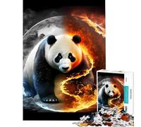Puzzle de 1000 pièces pour Adolescents Panda Yin et Yang Activités Amusantes à la Maison Découpe de précision Jeux relaxants pour Les 14 Ans et Plus Jeu de Puzzle Offert (50x75cm)