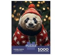 Puzzle De 1000 Pièces pour Adolescents Pandas Cozy Christmas Puzzles pour Adultes - Jeu Manuel - Décoration Intérieure - Cadeaux Uniques pour Anniversaire Et Noël 38x26cm/1000pcs