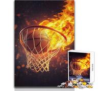 Puzzle de 1000 pièces pour Adolescents - Panier de Basket enflammé - Idéal pour Un Passe-Temps paisible à l'intérieur - Découpe de précision supérieure - Dimensions:50x75cm