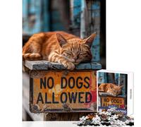 Puzzle de 1000 pièces pour Adolescents Panneau Interdit aux Chiens Décoration intérieure Idée Cadeau Jeu éducatif 38x26cm