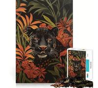 Puzzle de 1000 pièces pour Adolescents Panthère Noire dans la Jungle Jeu de réflexion Amusant et Relaxant, pour se détendre et s'amuser Pendant Les fêtes (50x75cm)