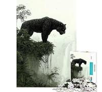 Puzzle de 1000 pièces pour Adolescents Panthère Noire sur Une Falaise Jeu de réflexion et de logique pour Les Jeux et Les Cadeaux pour Femmes (Taille 38x26cm)