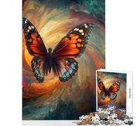 Puzzle de 1000 pièces pour Adolescents Papillon dans Un Tourbillon Jeu éducatif d'analyse et de logique Jouet à Monter soi-même avec Poster et fiche de Questions Assortis (38x52cm)