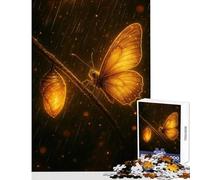 Puzzle de 1000 pièces pour Adolescents Papillon doré et chrysalide sous la Pluie Jeu Anti-Stress Cadeau d'anniversaire Jeu Familial Liste de souhaits avec Le Père Noël Dimensions 50x75cm