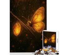 Puzzle de 1000 pièces pour Adolescents Papillon doré et chrysalide sous la Pluie Jeu éducatif Cadeau d'anniversaire Jeu Relaxant Convient pour la décoration de Bureau Dimensions 38x52cm