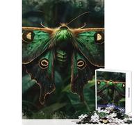 Puzzle de 1000 pièces pour Adolescents Papillon émeraude Aquarelle Jeu Anti-Stress Idée Cadeau Jeu éducatif avec Poster et fiche de Questions Assortis Dimensions 38x26cm