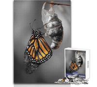 Puzzle de 1000 pièces pour Adolescents:Papillon monarque sortant de sa chrysalide, Casse-tête, Jeu Familial, décoration, idée Cadeau Dimensions:38x26cm.