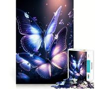 Puzzle de 1000 pièces pour Adolescents,Papillon néon,découpe Fine,Art,entraînement à la Concentration,Jeu Amusant et Calme,Cadeau de Noël (50x75cm)