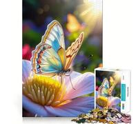 Puzzle de 1000 pièces pour Adolescents Papillon sur Fleur au Soleil Découpe Nette Jeu cognitif Cadeau pour des Moments de détente Décoration de Noël (50x75cm)