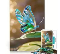 Puzzle de 1000 pièces pour Adolescents,Papillons Bleus et Verts,découpe précise,Jeu Stimulant,Moment de détente,activité créative de Noël (50x75cm)