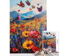 Puzzle de 1000 pièces pour Adolescents Papillons éclatants dans Un Paradis Floral Jeux de Puzzle en Famille activités Amusantes à Faire à la Maison Pendant Les Vacances (Taille 38x52cm)