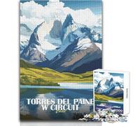 Puzzle de 1000 pièces pour Adolescents, par Torres Del Paine, Circuit Chili Jeu intellectuel, Amusant et Artistique, Dimensions:38x26cm