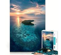 Puzzle de 1000 pièces pour Adolescents Paradis Tropical au crépuscule Jeu cognitif et Artistique aux détails précis pour des Moments de Calme et de détente Décoration de Noël (50x75cm)