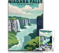 Puzzle de 1000 pièces pour Adolescents - Parc d'État des Chutes du Niagara - Jeu intellectuel, Amusant et Artistique - Cadeau - Dimensions:38x26cm
