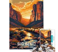 Puzzle de 1000 pièces pour Adolescents Parc National de Big Bend Jeu Manuel captivant pour développer la Patience Cadeau d'anniversaire décoration intérieure (Taille 50x75cm)