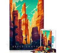 Puzzle de 1000 pièces pour Adolescents,Parc National de Bryce Canyon,Art épuré,Casse-tête logique,Jeu de Loisirs,Cadeau d'anniversaire Artistique (50x75cm)