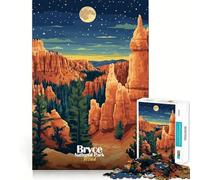Puzzle de 1000 pièces pour Adolescents,Parc National de Bryce Canyon,découpe Premium,Jeu Amusant et divertissant,Facile à Jouer,décoration de Noël (38x26cm)