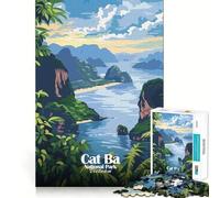Puzzle de 1000 pièces pour Adolescents,Parc National de Cat Ba,Vietnam,pièces à emboîtement précis,Jeu de logique Amusant et Calme,idéal pour Un Anniversaire ou Une activité Artistique (38x26cm)