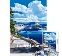 Puzzle de 1000 pièces pour Adolescents Parc National de Crater Lake Jeu éducatif Idée Cadeau de Père Noël Secret Jeu de Manipulation Renforce l'amour Entre Couples Dimensions 50x75cm