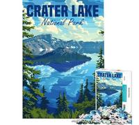 Puzzle de 1000 pièces pour Adolescents Parc National de Crater Lake Un défi Stimulant pour améliorer la mémoire Jeu Manuel à partir de 14 Ans (38x26cm)