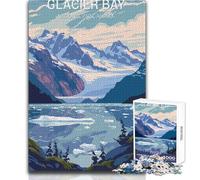 Puzzle de 1000 pièces pour Adolescents - Parc National de Glacier Bay - Jeu éducatif Familial - Défi Difficile - Cadeau Amusant - Dimensions 38x52cm