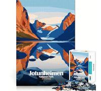 Puzzle de 1000 pièces pour Adolescents,Parc National de Jotunheimen,Norvège,Affiche,Bords Nets,Activité intellectuelle,Jeu de détente,Cadeau d'anniversaire Artistique (38x52cm)