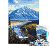 Puzzle de 1000 pièces pour Adolescents Parc National de Kluane Canada Paysage Jeu intellectuel et Relaxant Activités familiales Idée Cadeau pour Un Père Noël Secret (Taille 38x52cm)