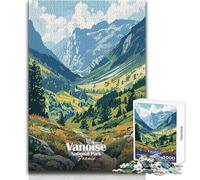 Puzzle de 1000 pièces pour Adolescents - Parc National de Vanoise, France - Paysage - Jeu intellectuel, Amusant et Original - Cadeau - Dimensions:38x26cm
