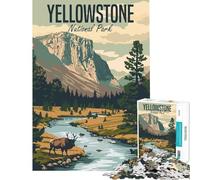 Puzzle de 1000 pièces pour Adolescents Parc National de Yellowstone Activités Amusantes à la Maison Cadeau d'anniversaire Jeu Manuel adapté aux 14 Ans et Plus 50x75cm