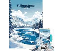 Puzzle de 1000 pièces pour Adolescents Parc National de Yellowstone en Hiver Jeu éducatif de 1000 pièces Défi Stimulant Design élégant (38x26cm)