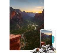 Puzzle de 1000 pièces pour Adolescents Parc National de Zion au Coucher du Soleil défi éducatif Passe-Temps à la Maison Jouet à Monter soi-même pour Les 14 Ans et Plus (50x75cm)
