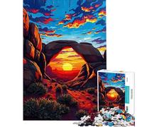 Puzzle de 1000 pièces pour Adolescents Parc National des Arches Merveilles des Roches Rouges Jeux de société pour Adolescents et familles Améliore la mémoire Cadeau Stimulant (Dimensions 38x52cm)