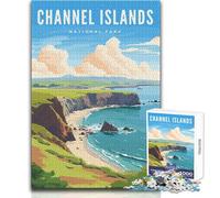 Puzzle de 1000 pièces pour Adolescents - Parc National des îles Anglo-Normandes - Jeu de Puzzle Unique et Stimulant pour Un Anniversaire - Dimensions 50x75cm
