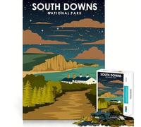 Puzzle de 1000 pièces pour Adolescents, Parc National des South Downs, Jeu aux Bords Nets, Casse-tête cognitif, Jeu d'inactivité, Décoration de Noël, Cadeau (50x75cm)