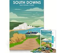 Puzzle de 1000 pièces pour Adolescents, Parc National des South Downs, Jeu cognitif et Artistique, Cadeau pour des Moments de Calme et de détente, Décoration de Noël (38x26cm)