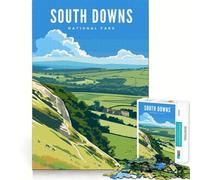 Puzzle de 1000 pièces pour Adolescents Parc National des South Downs Jeu d'assemblage précis Défi Mental Jouet Moment de détente et de Divertissement Scène de Noël (38x26cm)